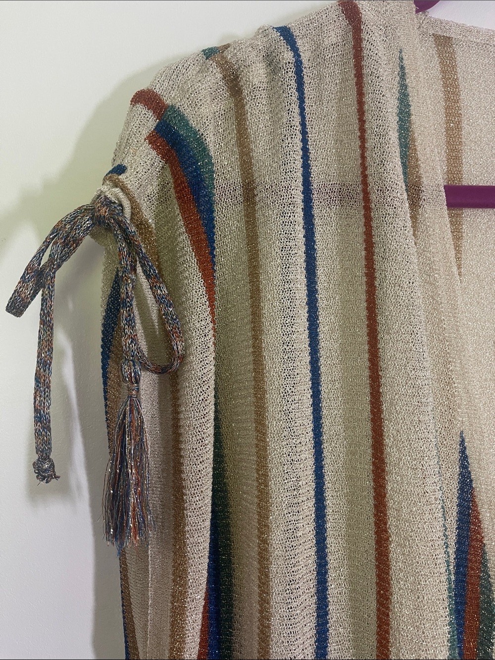 Zara Striped Italian Knit Button-Front Kaftan Dress. Limited Edition. Size M - Picture 6 of 10